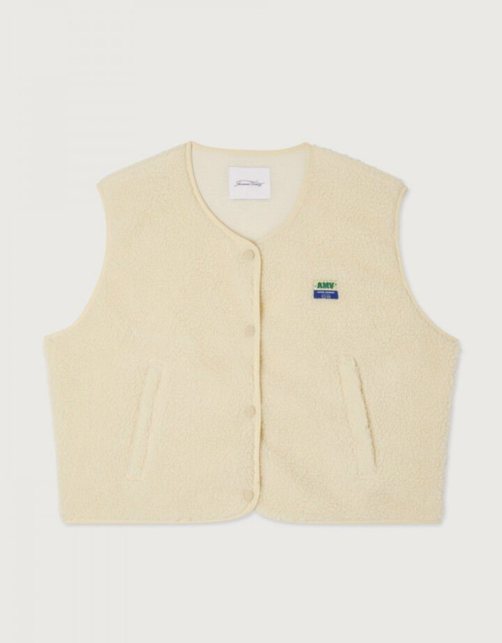 American Vintage Mouwloos Vestje 'Hoktown' - Ecru - American Vintage