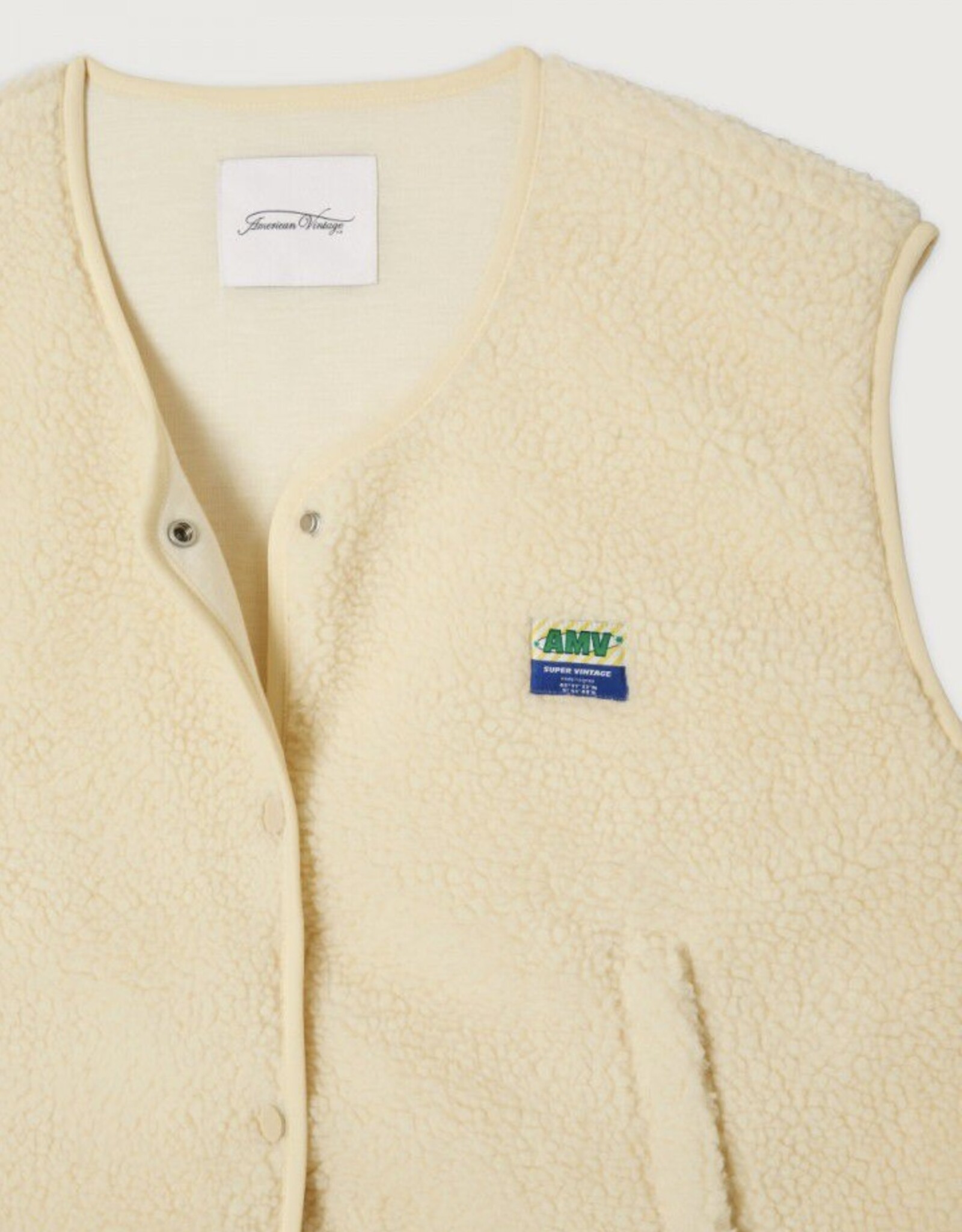 American Vintage Mouwloos Vestje 'Hoktown' - Ecru - American Vintage