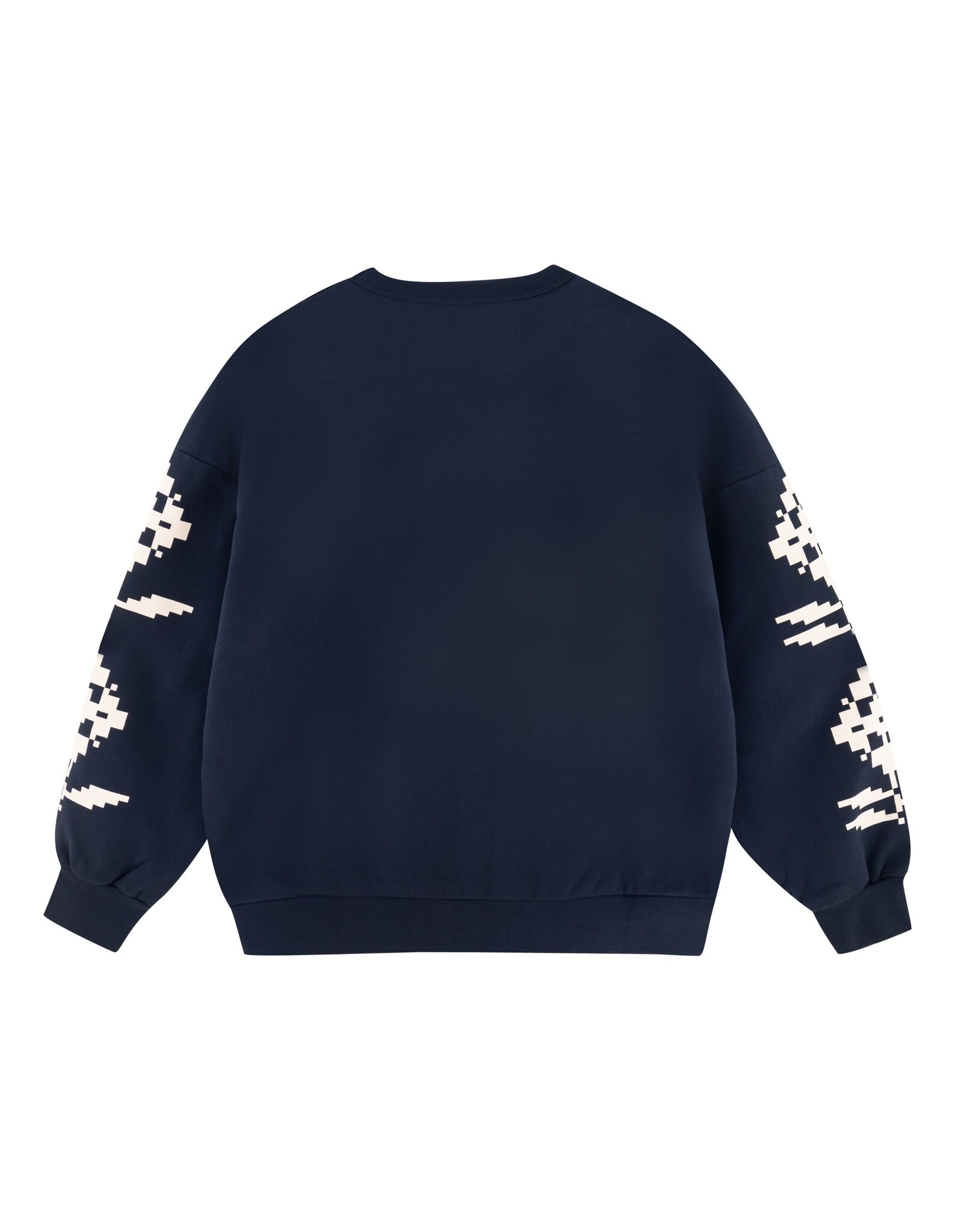 The Tiny Big Sister Sweater 'Geometric Flowers' - Navy - The Tiny Big Sister