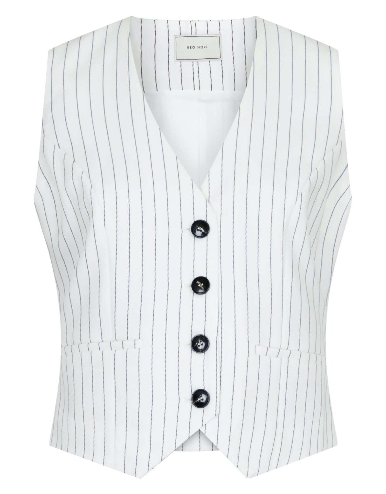 Waistcoat Pinstripe  'Vendetta' - White - Neo Noir