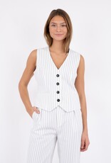 Waistcoat Pinstripe  'Vendetta' - White - Neo Noir