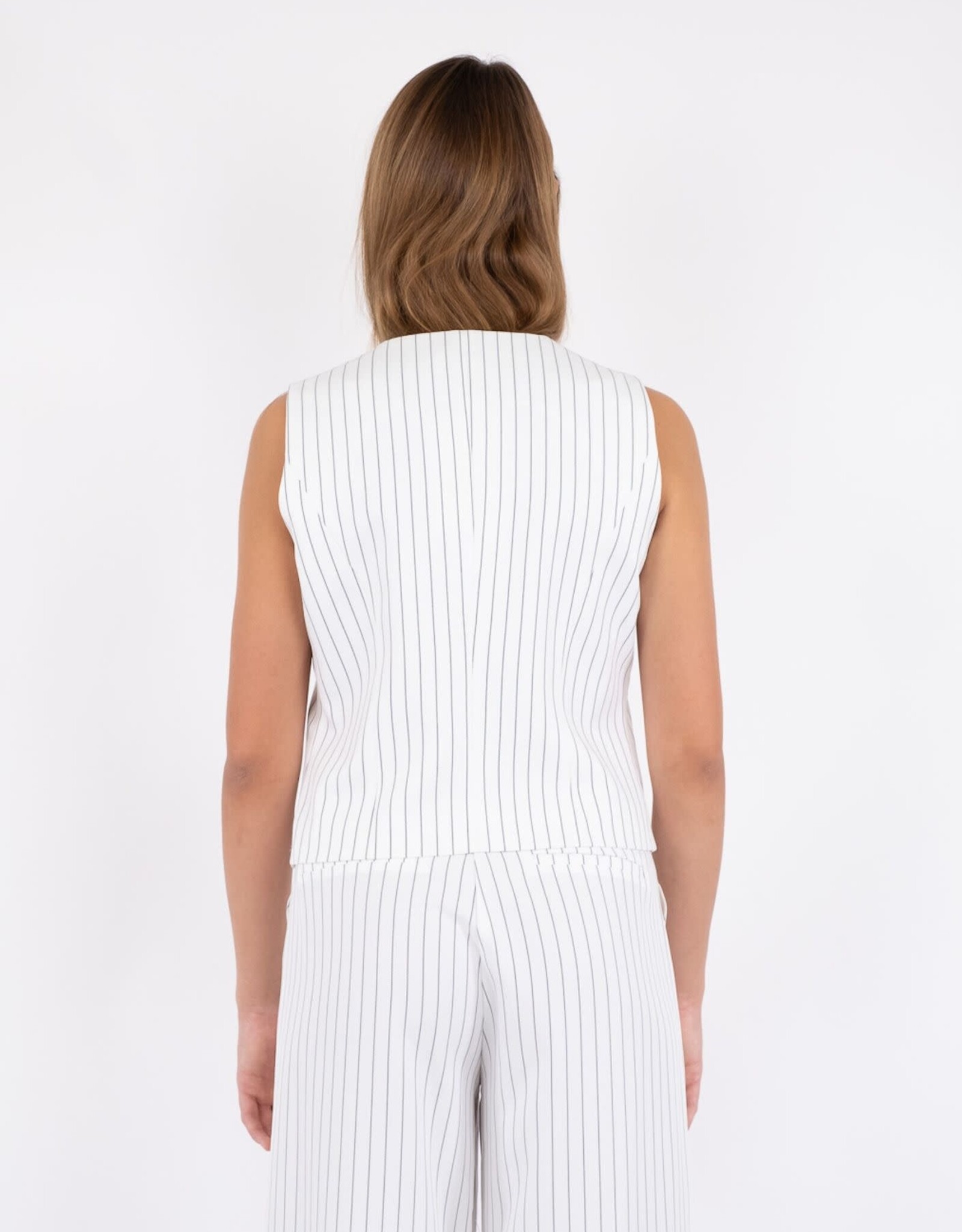 Waistcoat Pinstripe  'Vendetta' - White - Neo Noir