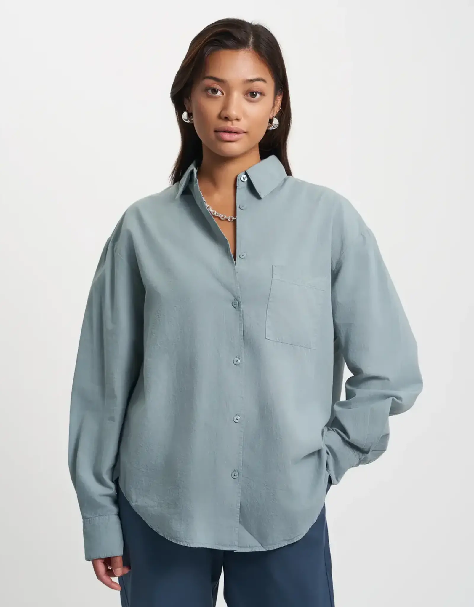 Colorful Standard Blouse  'Organic Oversized' - Steel Blue - Colorful Standard