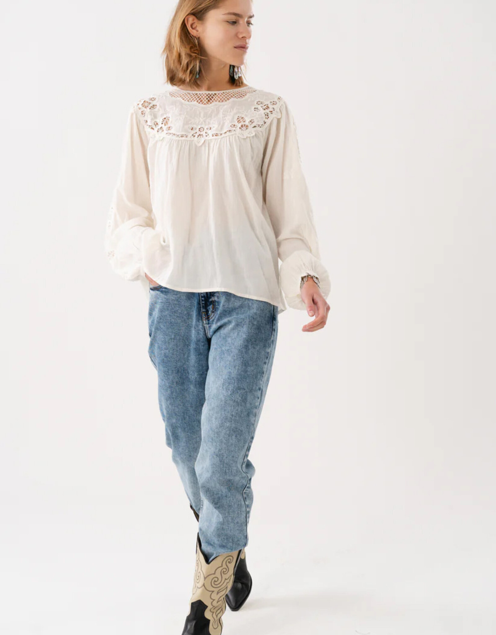 Lollys Laundry Blouse 'May' - Creme - Lollys Laundry