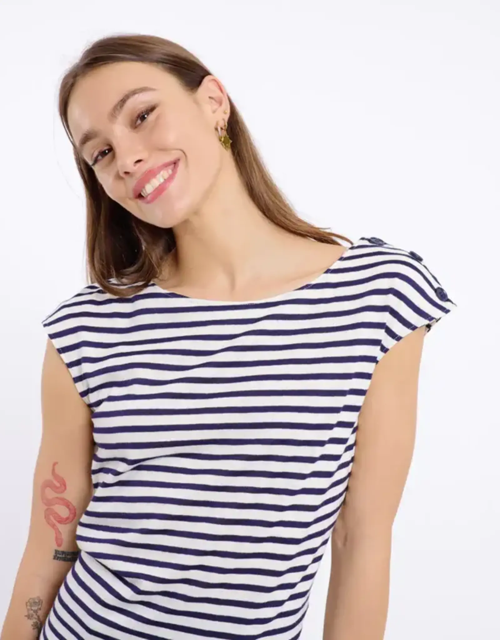 T-Shirt 'Anne-Charlotte' - Navy - Artlove