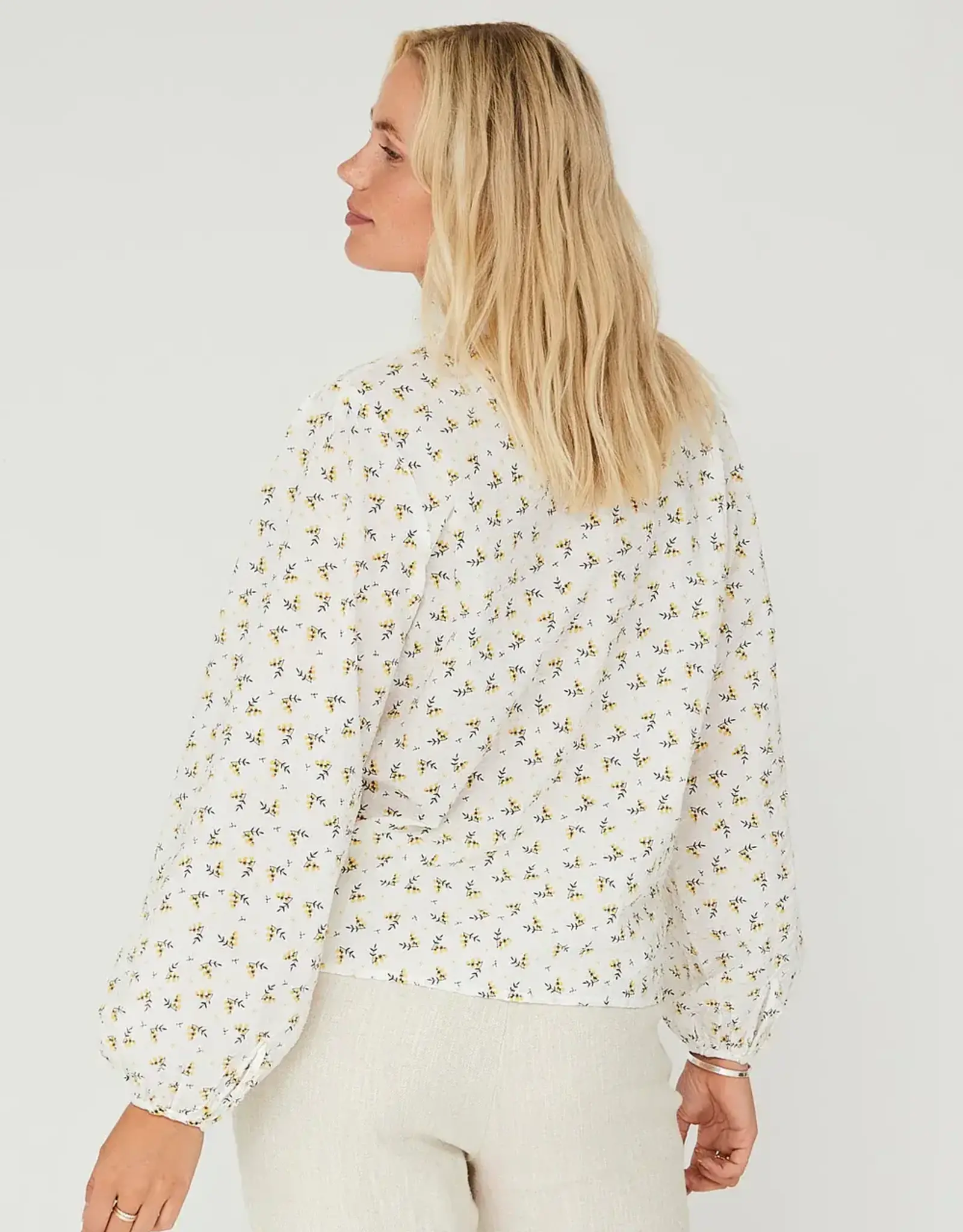 A view Blouse  'Tiffany' - White/Yellow - A View