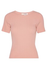 A view T-Shirt  'Rib Knit Short Sleeve' - Rose - A View