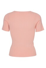 A view T-Shirt  'Rib Knit Short Sleeve' - Rose - A View