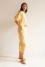 The Tiny Big Sister Jumpsuit 'Jacquard' - Off White/Pale Ochre - The Tiny Big Sister