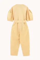 The Tiny Big Sister Jumpsuit 'Jacquard' - Off White/Pale Ochre - The Tiny Big Sister