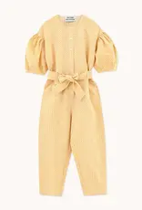 The Tiny Big Sister Jumpsuit 'Jacquard' - Off White/Pale Ochre - The Tiny Big Sister