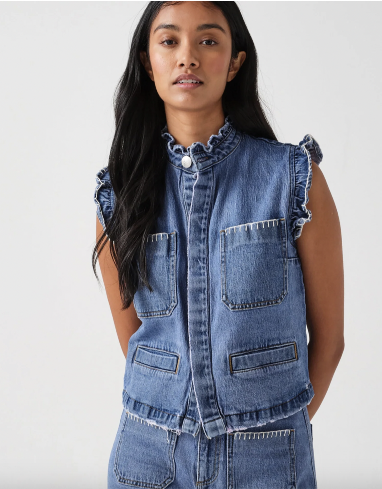 Seventy +Mochi Waistcoat 'Pablo' - Blue jeans - Seventy Mochi