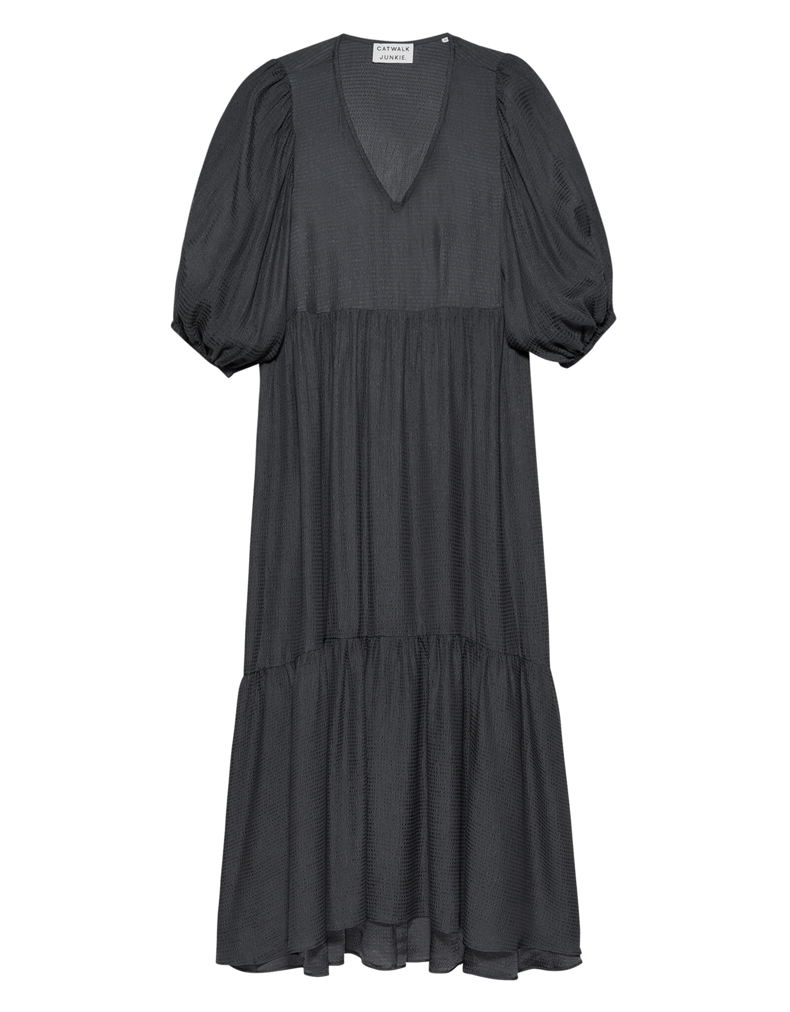 Catwalk Junkie Jurk 'Tiered Maxi' - Dark Grey - Catwalk Junkie