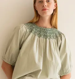 The Tiny Big Sister Blouse 'Smocked - Pistachio - The Tiny Big Sister