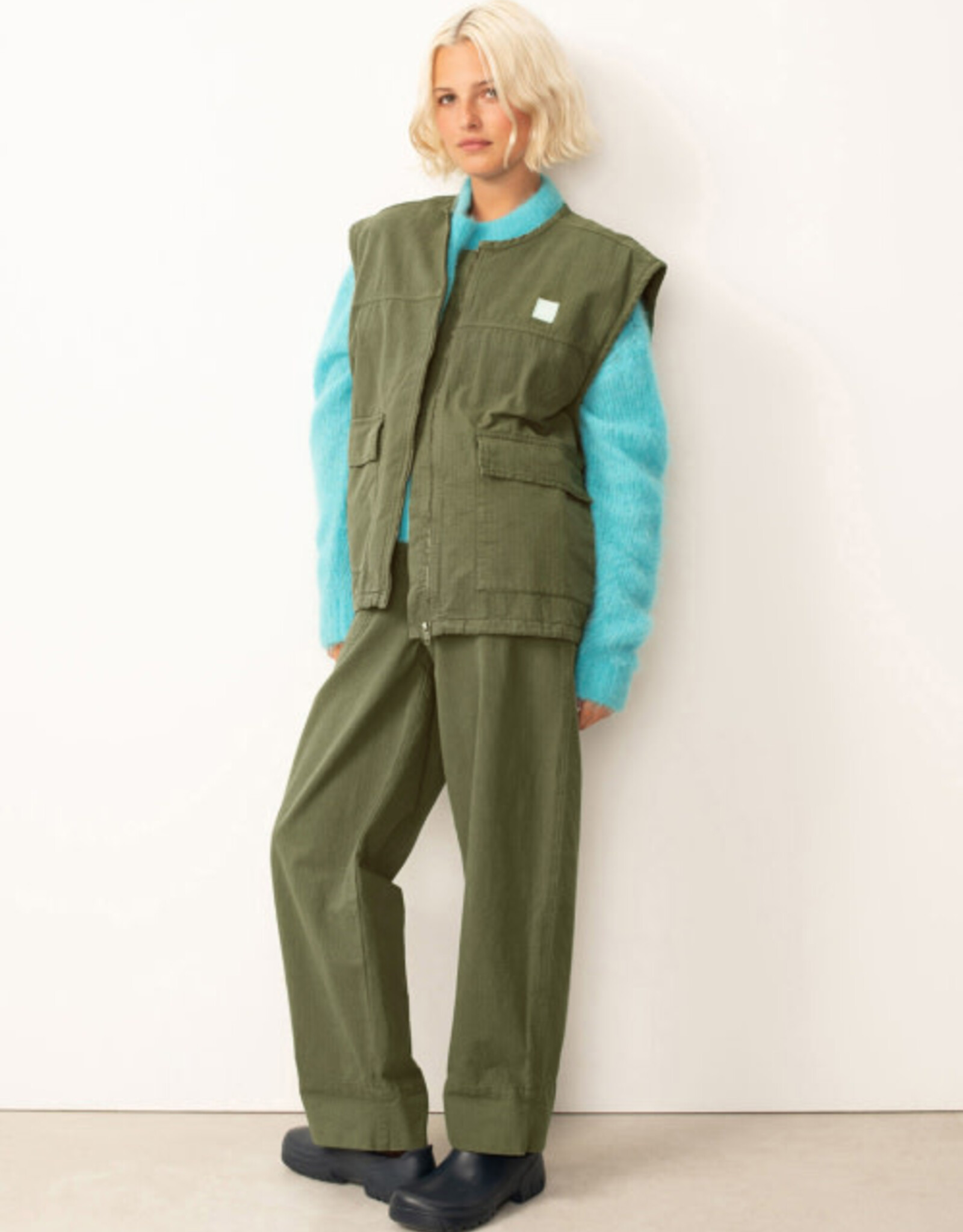 American Vintage Waistcoat 'Rygybay' - Kaki - Ryg16B - American Vintage