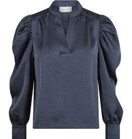 Blouse Heavy Sateen 'Rosslyn' - Midnight  Blue - Neo Noir