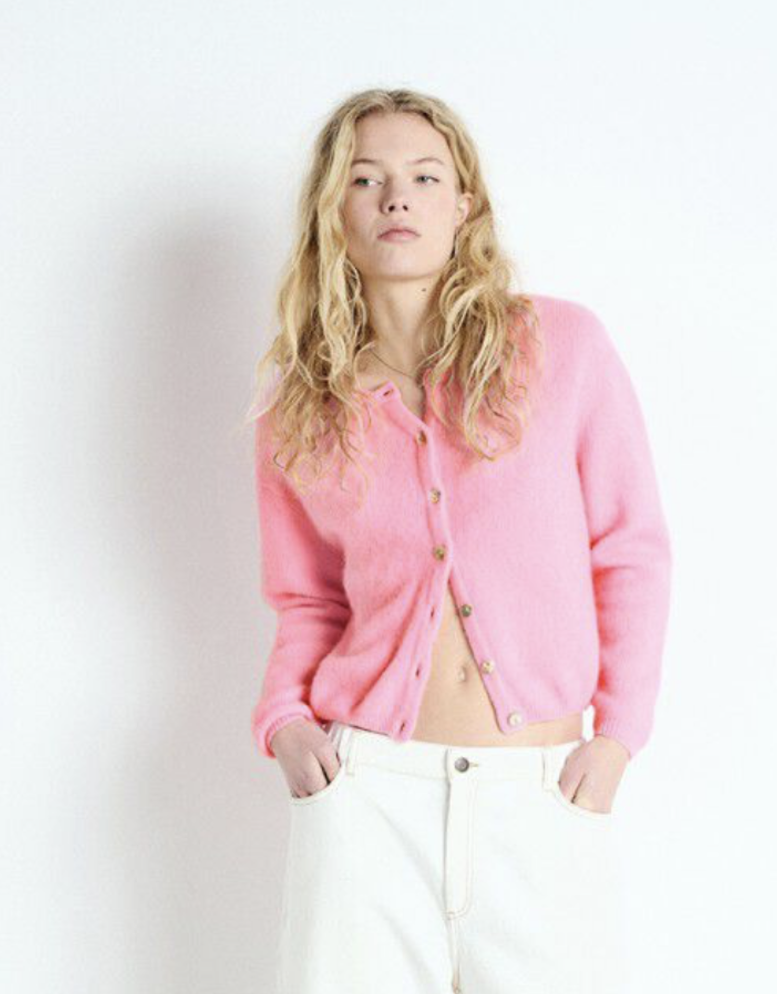 American Vintage Cardigan 'Vitow' -  Rose Chine  - Vito19E - American Vintage