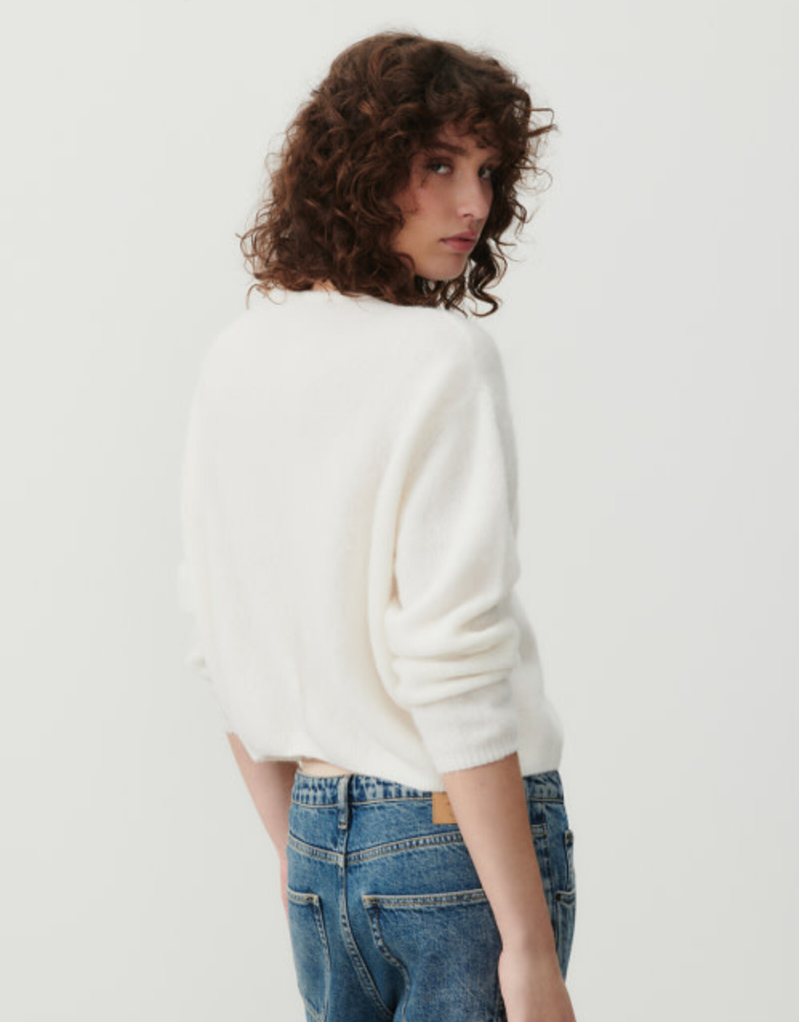American Vintage Cardigan 'Vitow' - Blanc - Vito19E  - American Vintage