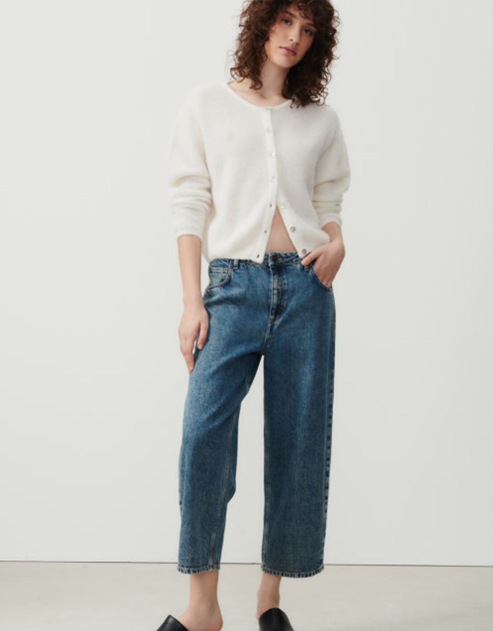 American Vintage Cardigan 'Vitow' - Blanc - Vito19E  - American Vintage