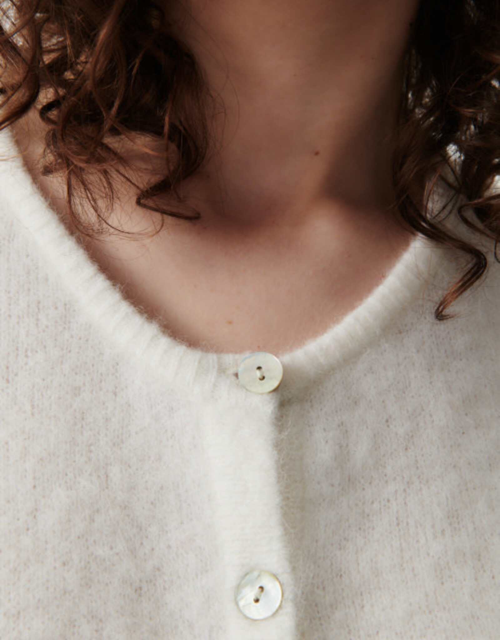 American Vintage Cardigan 'Vitow' - Blanc - Vito19E  - American Vintage