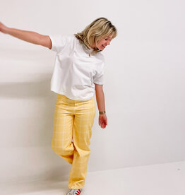 The Tiny Big Sister Broek Check 'Berta' - Mellow Yellow - The Tiny Big Sister