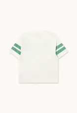 The Tiny Big Sister T-Shirt 'Tiny Varsity' - Off White/Washed Emerald - The Tiny Big Sister