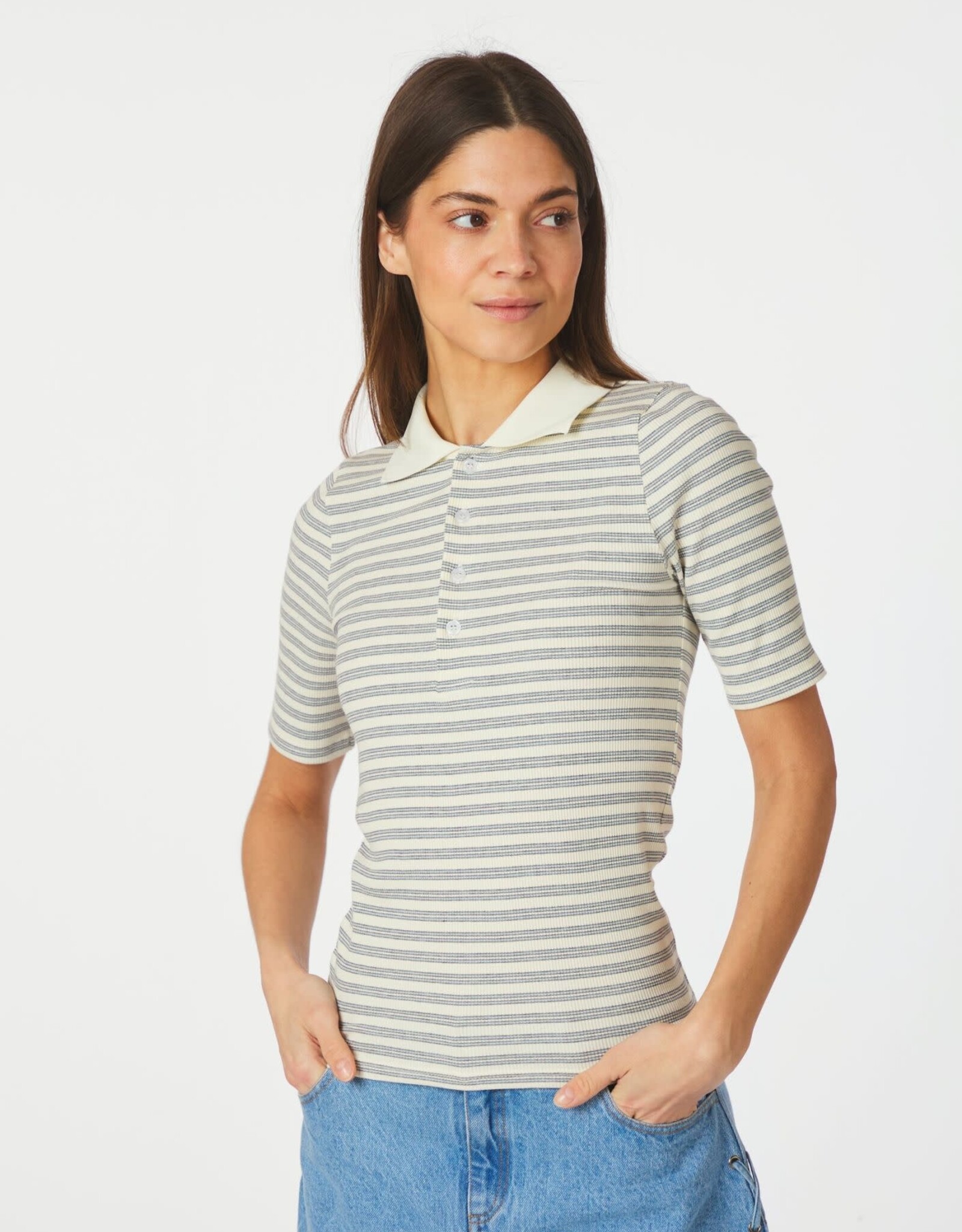 Polo Stripe 'Manama' - Light Blue - Neo Noir