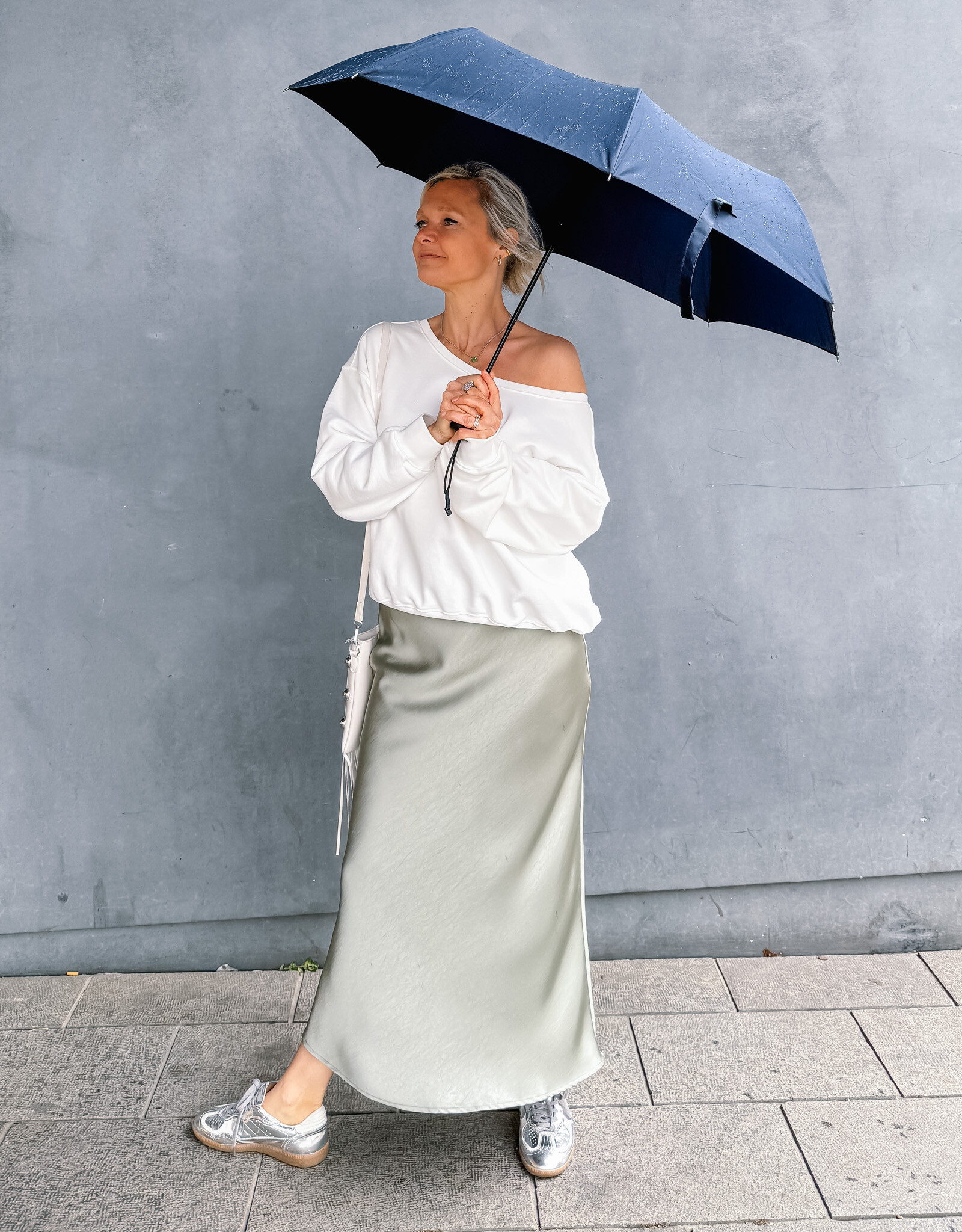 Rok Heavy Sateen 'Vicky' - Smoke Green - Neo Noir