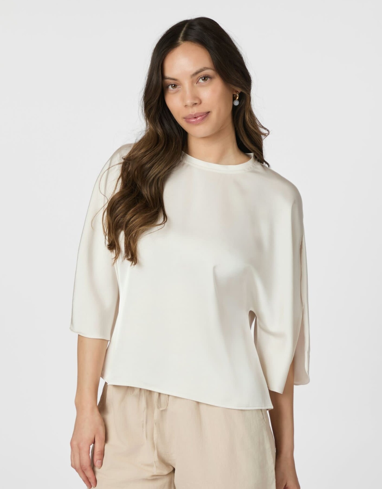 Blouse Heavy Sateen 'Liora' - Pearl - Neo Noir
