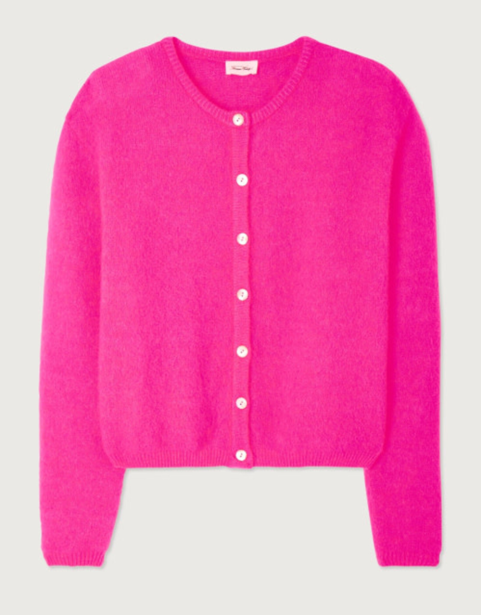 American Vintage Cardigan 'Vitow' - Rose Fluo Chine - Vito19E  - American Vintage