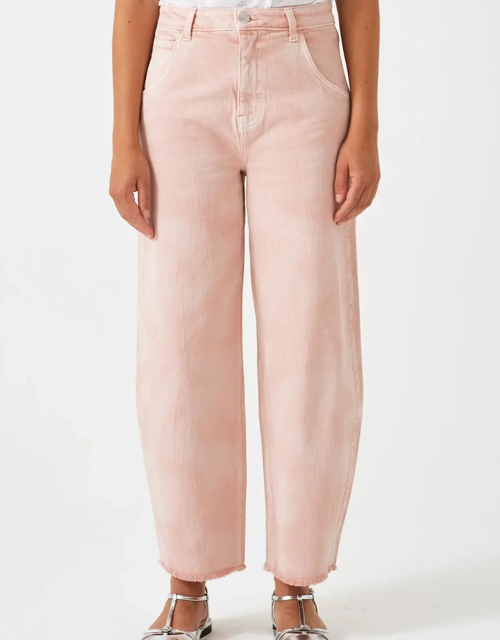 Seventy +Mochi Jeans High Rise Barrel 'Bo' - Cloud Peony Pink - Seventy + Mochi