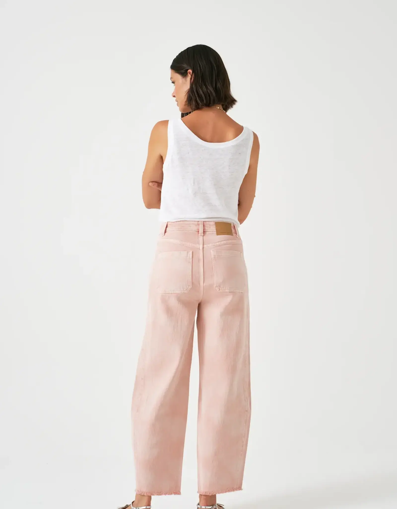 Seventy +Mochi Jeans High Rise Barrel 'Bo' - Cloud Peony Pink - Seventy + Mochi