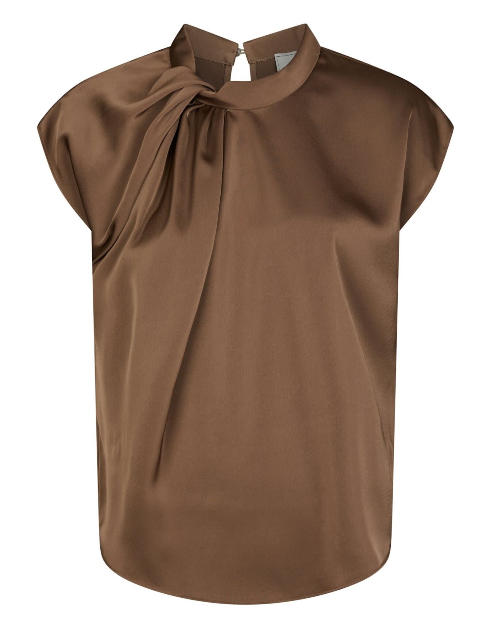 Blouse Satin 'Fleur Drapy' - Dusty Brown - Neo Noir