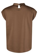Blouse Satin 'Fleur Drapy' - Dusty Brown - Neo Noir