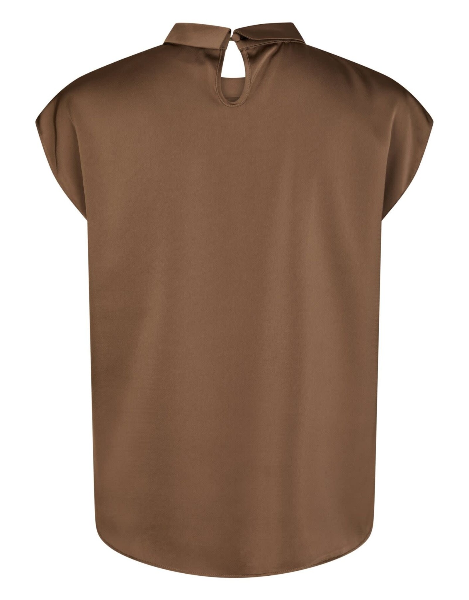 Blouse Satin 'Fleur Drapy' - Dusty Brown - Neo Noir