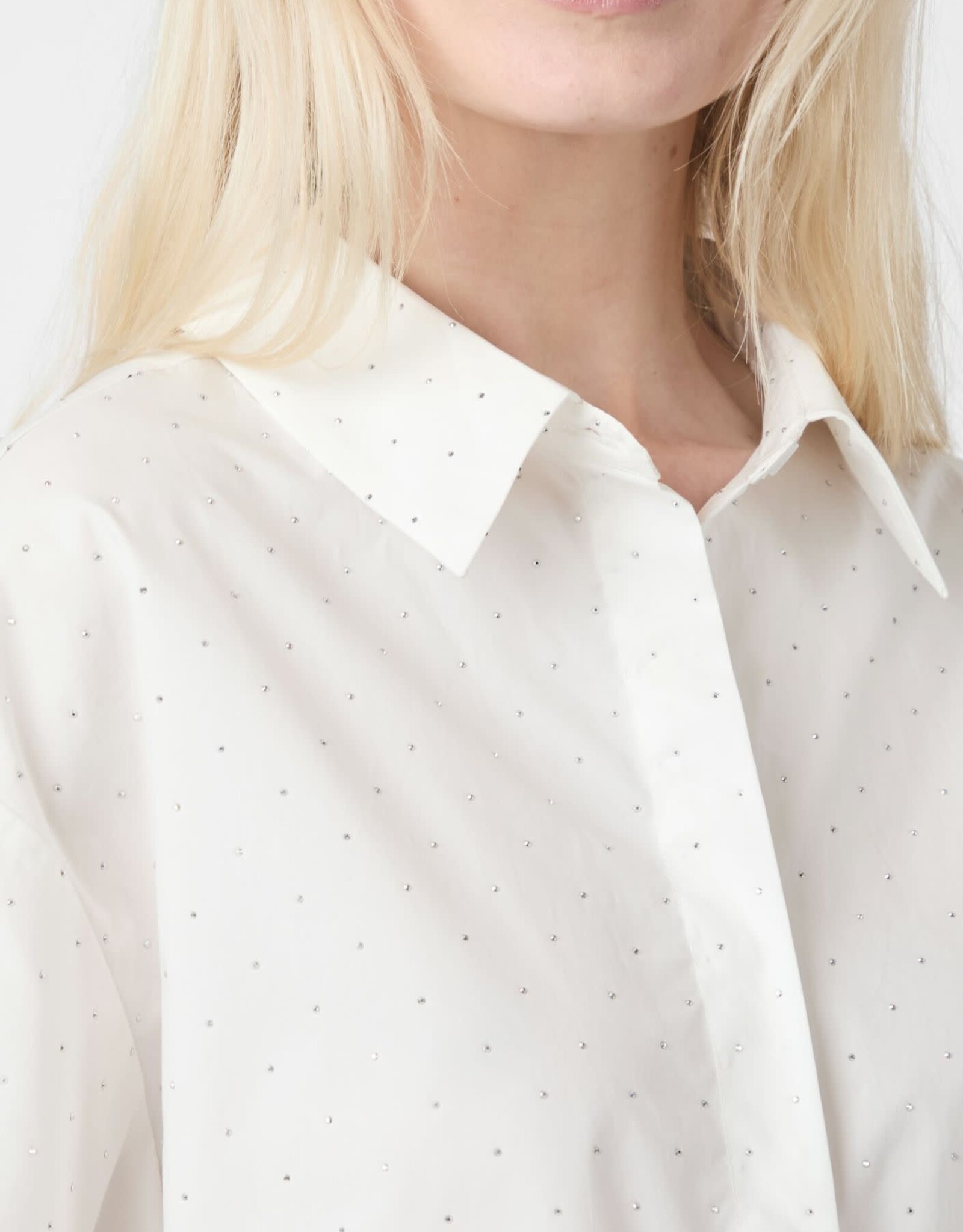 Blouse Poplin Stone 'Jasie' - White - Neo Noir