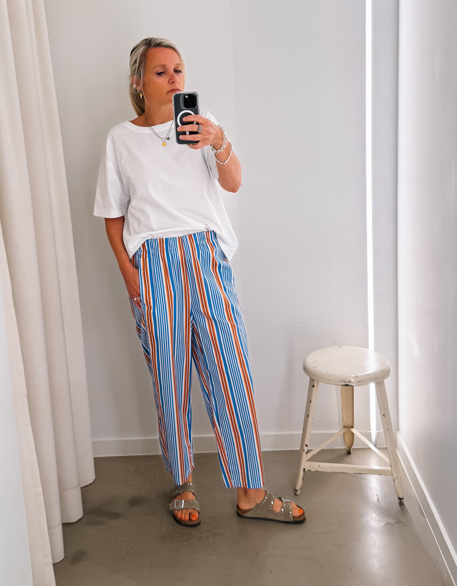 The Golden House Joh Broek Toile Ligne 'Magic' - Blue/Orange - TU