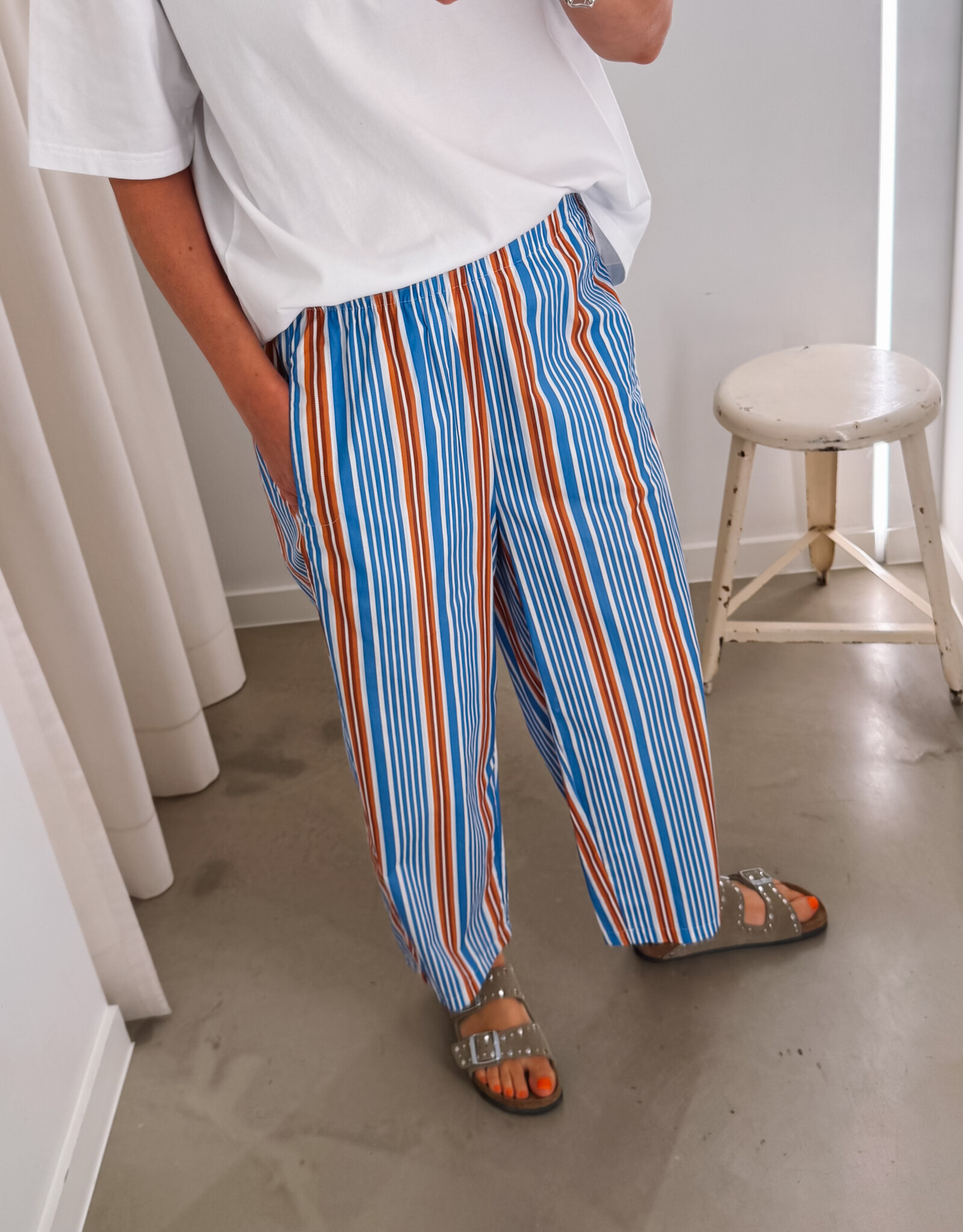 The Golden House Joh Broek Toile Ligne 'Magic' - Blue/Orange - TU