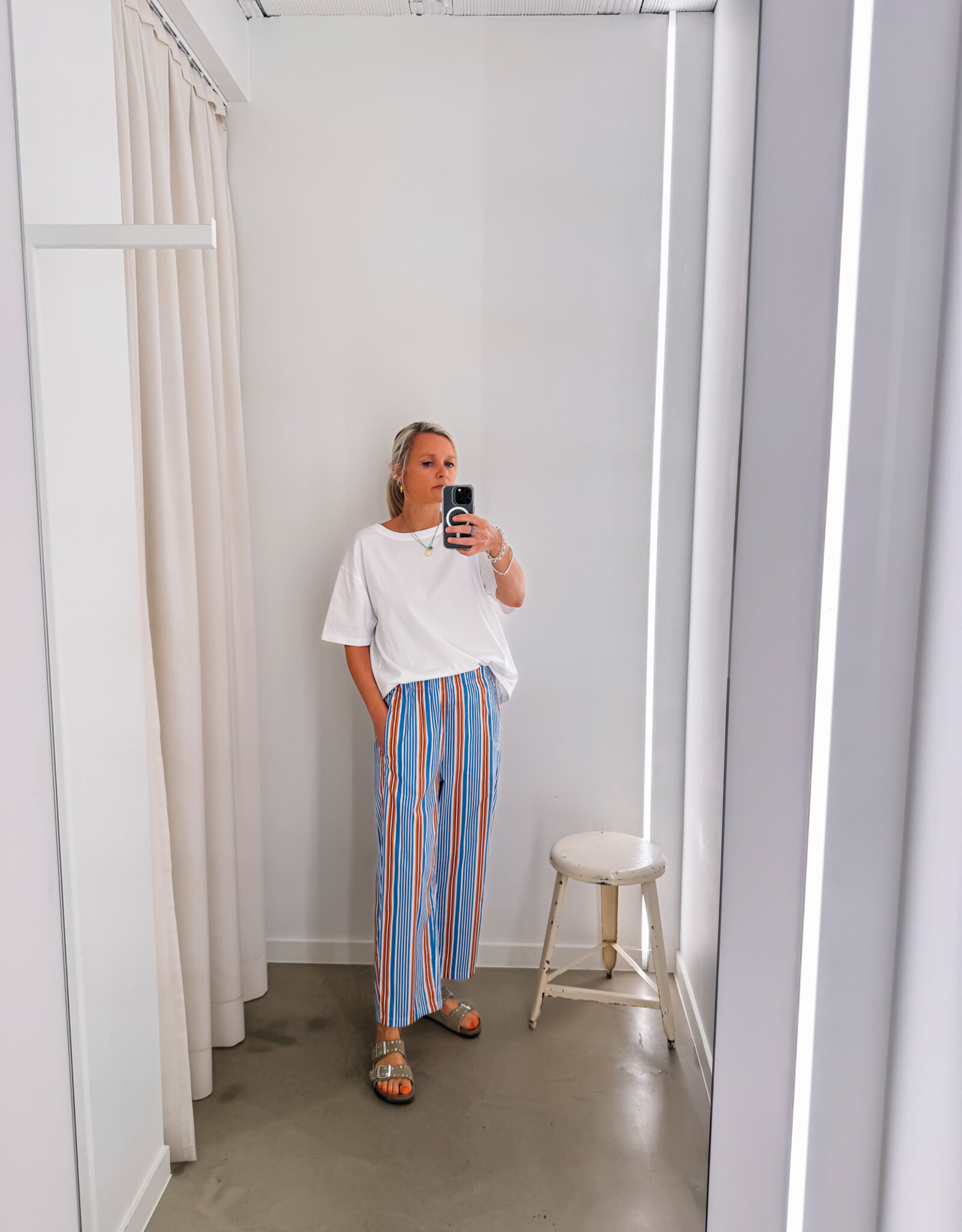 The Golden House Joh Broek Toile Ligne 'Magic' - Blue/Orange - TU