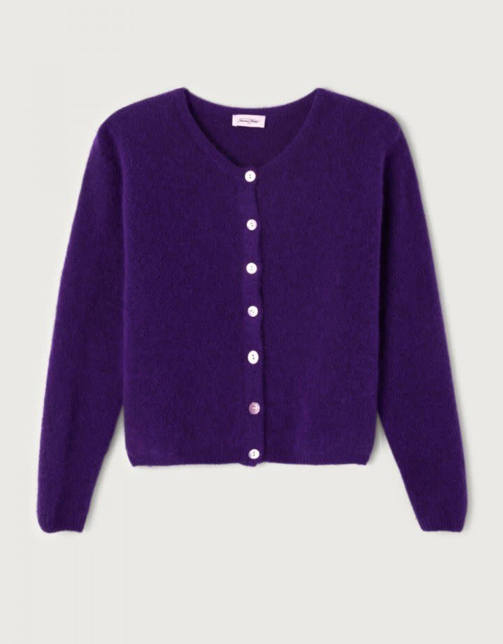 American Vintage Cardigan 'Vitow' - Aubergine - Vito19E  - American Vintage