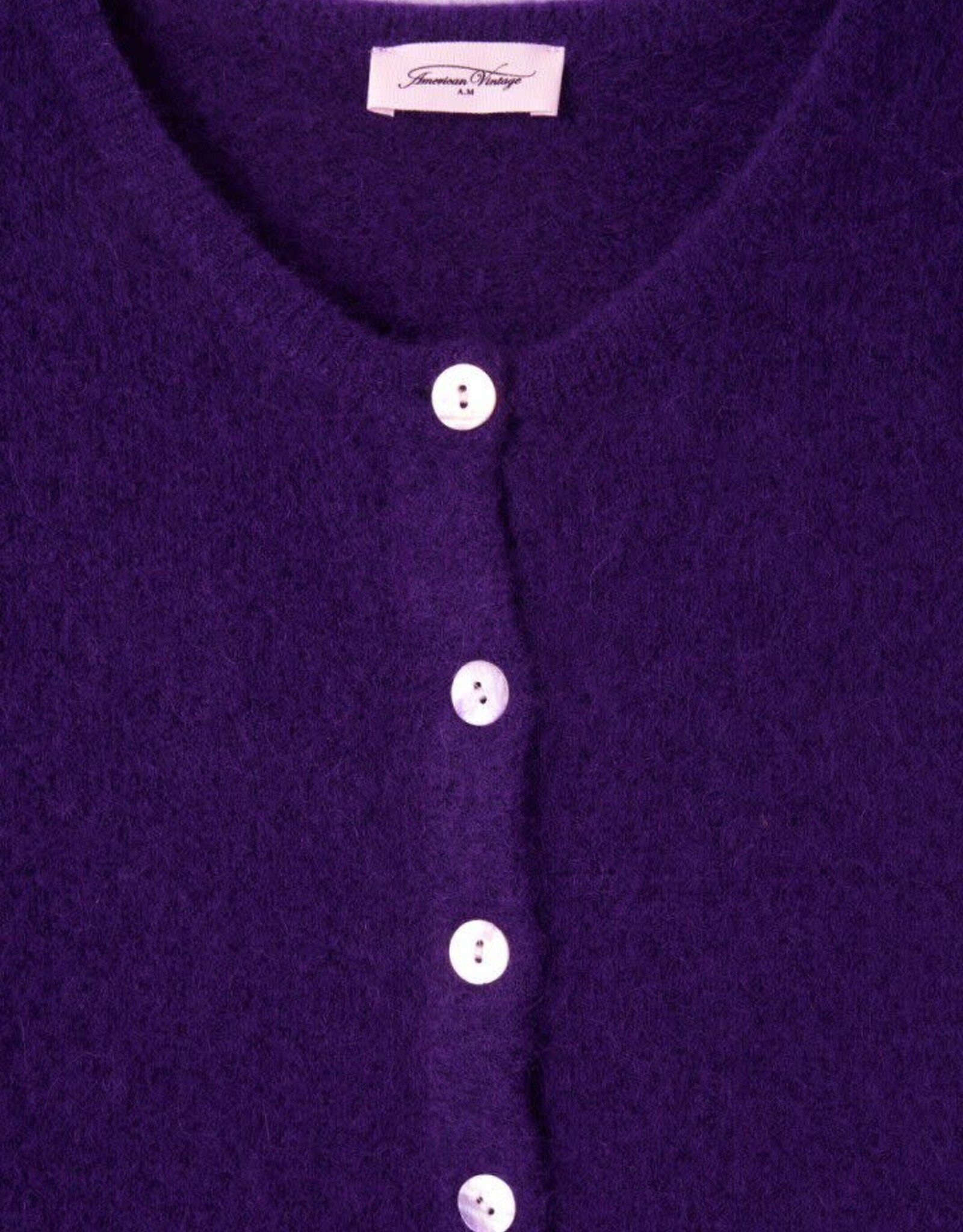 American Vintage Cardigan 'Vitow' - Aubergine - Vito19E  - American Vintage