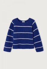 American Vintage Pull  'Vitow' - Bleu Royal Rayures Blanches - Vito18J - American Vintage