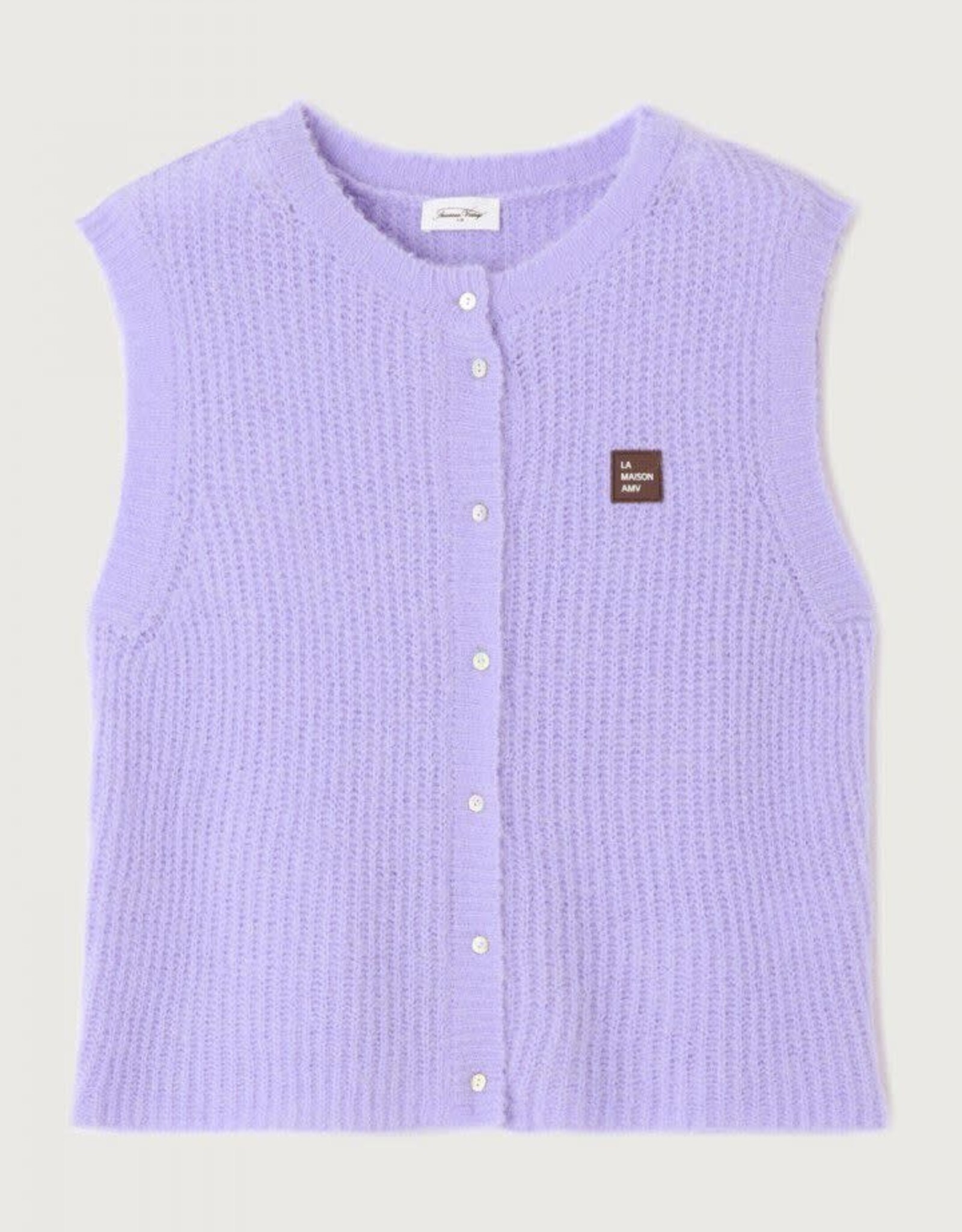 American Vintage Cardigan 'East' - Lavande Pastel Chine - East19MC - American Vintage