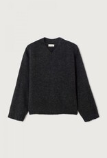 American Vintage Pull Col V 'East' - Anthracite Chine - American Vintage