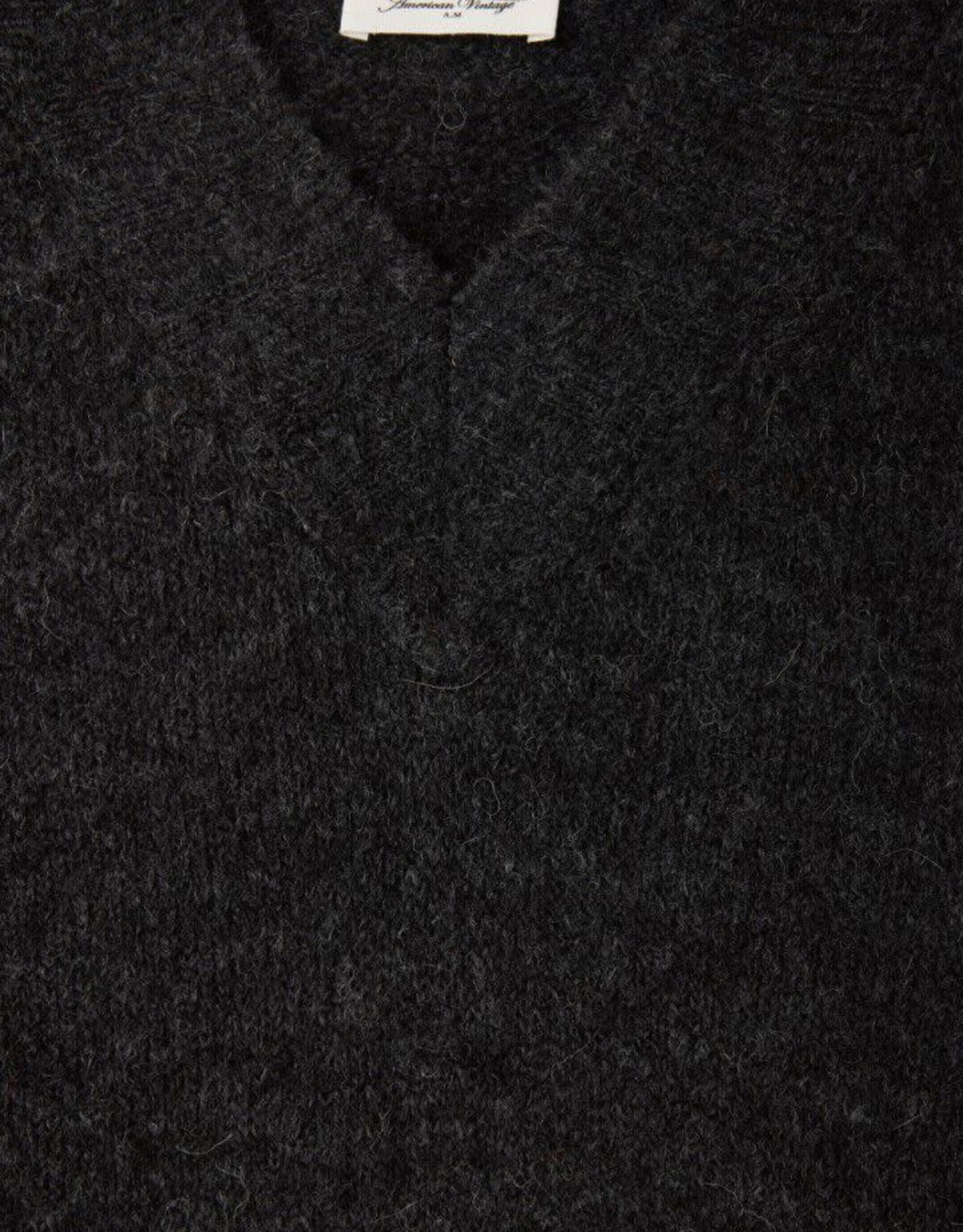 American Vintage Pull Col V 'East' - Anthracite Chine - American Vintage