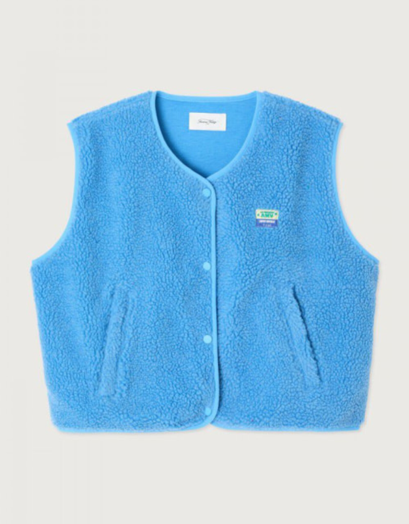 American Vintage Mouwloos Vestje 'Hoktown' - Celeste - Hok16B -  American Vintage