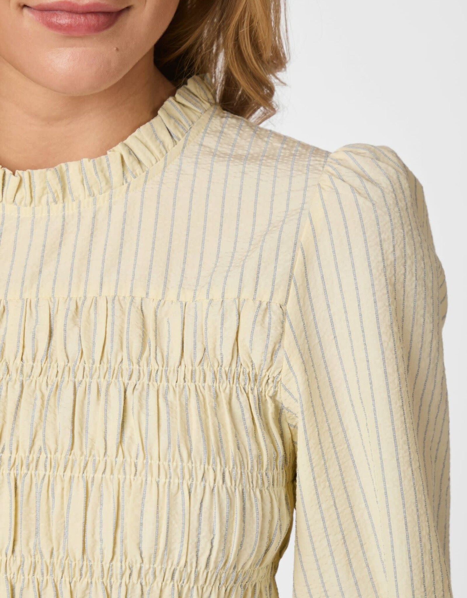 Blouse Stripe Crepe 'Possa' - Light Yellow - Neo Noir