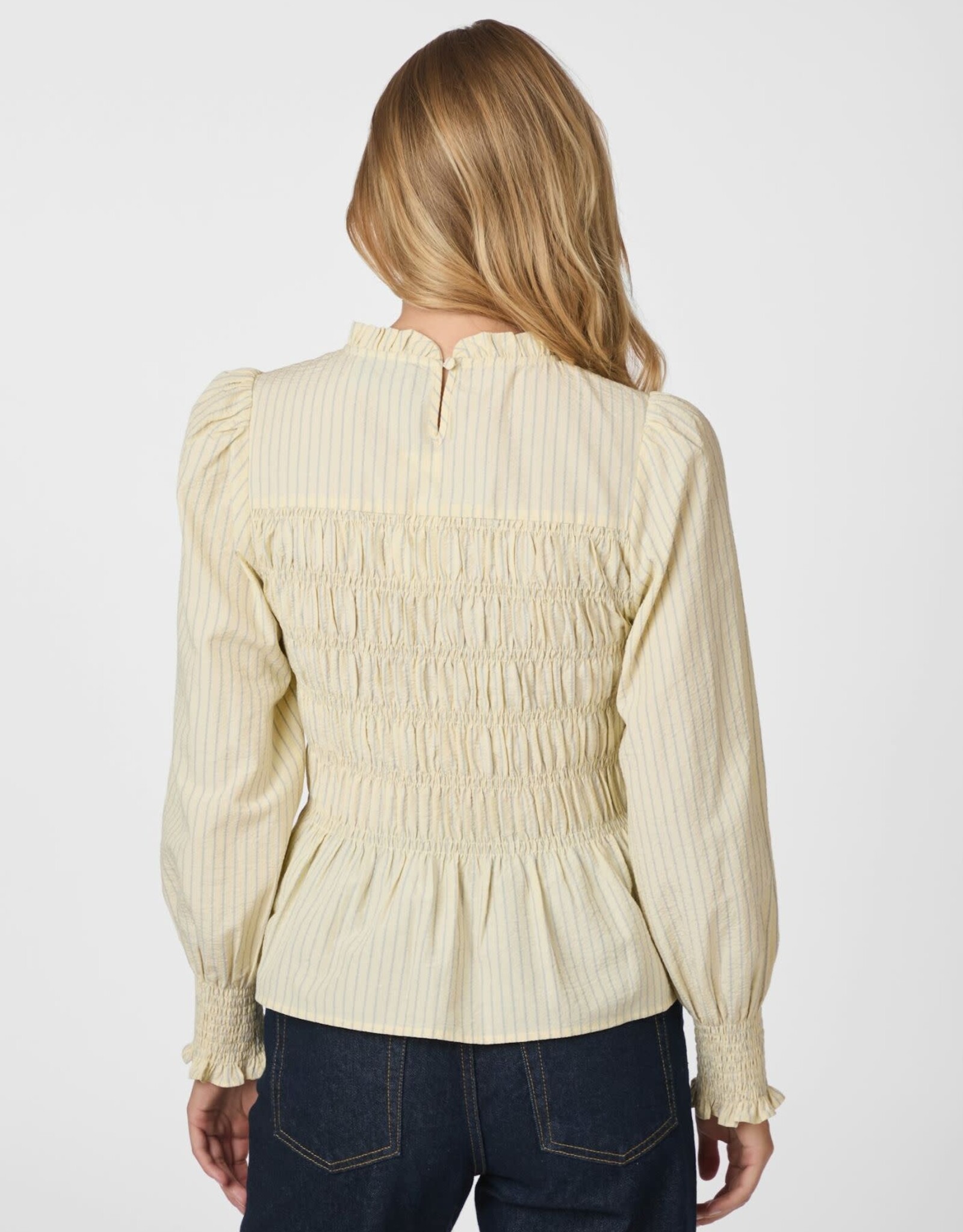 Blouse Stripe Crepe 'Possa' - Light Yellow - Neo Noir