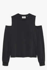 Catwalk Junkie T-Shirt Lange Mouw 'Open Shoulder' - Faded Dark Grey - Catwalk Junkie
