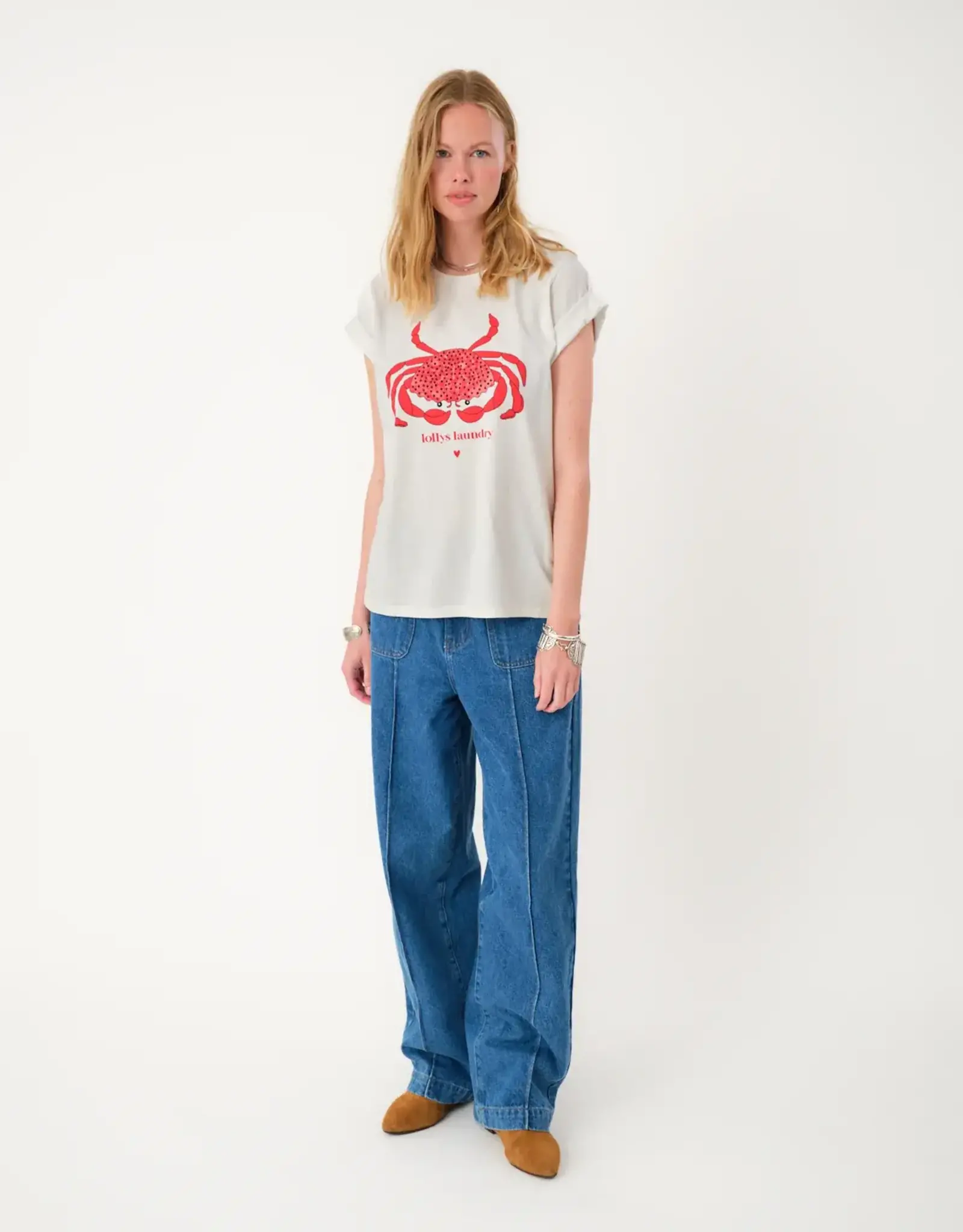Lollys Laundry T-Shirt Crab 'Roma' - White - Lollys Laundry